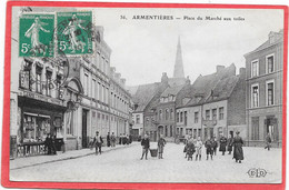 59 ARMENTIERES - Place Du Marché Aux Toiles - Animée - Armentieres