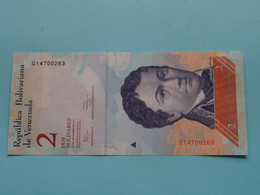 2 - Dos Bolivares 27-12-2012 > Republica Bolivariana De Venezuela ( For Grade, Please See Photo ) ! - Venezuela