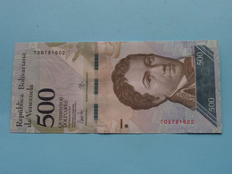 500 - Quinientos Bolivares 23-03-2017 > Republica Bolivariana De Venezuela ( For Grade, Please See Photo ) ! - Venezuela