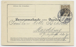 GERMANY 3C REICH SOLO KARTE  PANORAMA VON DER CAROLABRUCKE 1900 PANORAMAKARTE VON DRESDEN - Cartas