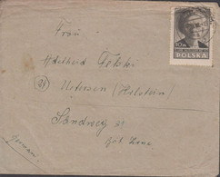 1947. POLSKA.  10 Zl Maria Curie-Skłodowska (defect) Perforated On Cover To Germany, Russ Zon... (Michel 460) - JF432084 - Gobierno De Londres (En Exhilio)