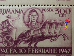 ERRORS KING MIHAI ROMANIA 1947 Printed With Line  Vertical Bf X4 - Variedades Y Curiosidades