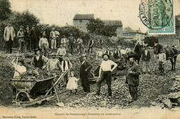 Chemin De Pettoncourt à Gremecey En Construction * Ligne Chemin De Fer Moselle ? * Wagons Rails Carrière Mine ? - Otros & Sin Clasificación