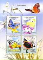 A8564- S.TOME -ERROR MISPERF  Stamp Sheet - 2014 Insects, BUTTERFLIES - Schmetterlinge