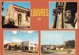 95 Louvres Vues Eglise Saint Justin Poste PTT Gymnase - Louvres