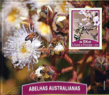 A8613- S.TOME -ERROR MISPERF  Stamp Sheet - 2021 Insects, BEES - Bienen