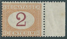 1870-74 REGNO SEGNATASSE 2 CENT MNH ** - I38-3 - Taxe