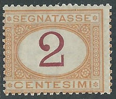1870-74 REGNO SEGNATASSE 2 CENT MNH ** - I38-6 - Taxe