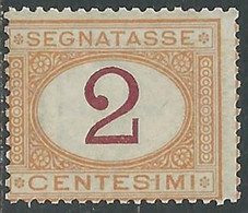 1870-74 REGNO SEGNATASSE 2 CENT MNH ** - I38-8 - Taxe