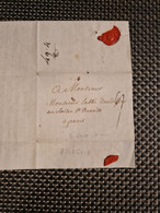 LETTRE DE A PASSION PRES BOURGOUN 1768 MARQUE B.COIN A SEC POUR PARIS - ....-1700: Precursors