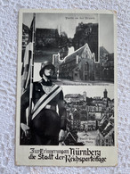Deutsche Reich III.Reich 3.Reich Postkarte Wehrmacht Propaganda Nürnberg Reichsparteitag ORIGINALE Gelaufen Selten - Cartas