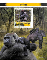 A8582- S.TOME -ERROR MISPERF  Stamp Sheet - 2021  GORILLASa - Gorillas