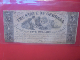 ETATS-UNIS-GEORGIA 5$ 1864 Circuler-Réparer (L.8) - Georgia