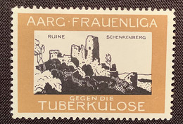 AARGAU FRAUENLIGA GEGEN DIE TUBERKULOSE Spendenmarke SCHLOSS SCHENKENBERG SCHWEIZ (tuberculosis Tuberculose Vignette - Neufs