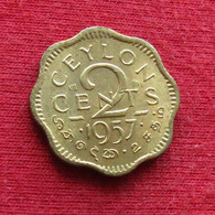 Sri Lanka Ceylon 2 Cents 1957 Wºº - Sri Lanka