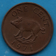 BERMUDA 1 CENT 1971 KM# 15 Sanglier - Bermudas