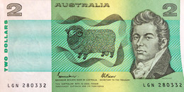 Australia 2 Dollars, P-43e (1985) - UNC - 1974-94 Australia Reserve Bank (paper Notes)