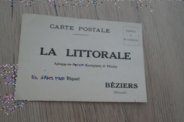 Carte 34 Hérault PUB PUBLICIT2 La Littorale Engrais Complet Vigor En L'état - Beziers