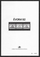 Portugal 1982 Souvenir Proof Evora 82 Temple Romain Dit De Diana Official Black Print Roman Temple - Essais, épreuves & Réimpressions