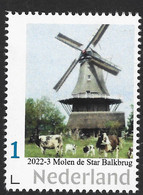 Nederland  2022-3  Molen Windmill  De Star  Balkbrug Koeien Cows  Postfris/mnh/neuf - Nuovi