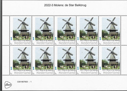 Nederland  2022-3  Molen Windmill  De Star  Balkbrug Koeien Cows  Vel-sheetlet   Postfris/mnh/neuf - Unused Stamps