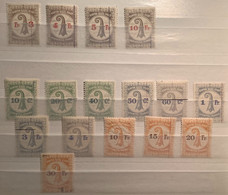 Schweiz Fiskalmarken: BASEL STADT 1899 Stempelmarken 16 Stück (Fiskalmarke Switzerland Revenue Stamps - Fiscale Zegels