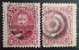 HAWAII HAWAÏ  , 1882 - 1891, Yvert 30 & 30 A , Roi Kalakaua , 2 C CARMIN & 2 C LILAS ROSE , Obl TB Cote 42 Euros - Hawaii