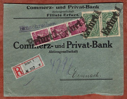 Vorderseite, Einschreiben, Queroffset U.a., Erfurt Nach Eisenach 1923? (8948) - Covers & Documents