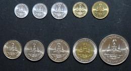 Thailand Coin 1996 Golden Jubilee Throne 1-5-10-25-50 Satang 1-2-5-10-20 Baht Set - Thailand