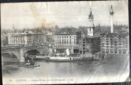 (5984) London - Bridge And The Monument - 1911 - River Thames