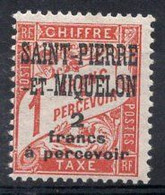 Saint PIERRE & MIQUELON Timbre Taxe N°19* Neuf Charnière TB Cote 5.50€ - Timbres-taxe