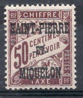 Saint PIERRE & MIQUELON Timbre Taxe N°16* Neuf Charnière TB Cote 3.25€ - Postage Due