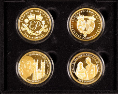 £5 PLATINUM COIN COLLECTION. Limited Edition Of 4 24-carat Gold-plated Copper Proof-like Coins In Presentation Box And W - Autres & Non Classés