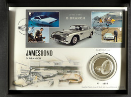 COIN COVER 2020 Silver Proof James Bond Coin Cover Issued By The Royal Mail, Comes With Presentation Box. For More Image - Autres & Non Classés