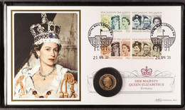 COIN COVER 2020 Gold Proof Sovereign Coin Cover For The Queen's Birthday. Weight 7.98g, 22 Caret Gold. C/w C.O.A.  For M - Autres & Non Classés