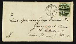 1863 (Nov) A Neat Envelope Bearing A Good Great Britain 1862-64 1s Green, SG 90, From London To Lieut. Governor George D - Unclassified