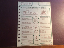 Fiche Descriptive RTA Citroen T 45 / T 55 . 1956 - Camiones