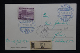 BOHÊME ET MORAVIE - Carte Postale En Recommandé De Zlin Pour Zlin En 1940 - L 129102 - Briefe U. Dokumente