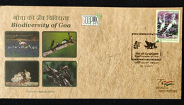 India 2021 Biodiversity In Goa Flora Fauna Animal Plant, Ant, Insect, Mushroom, Elephant, Bird Cover (**) Inde Indien - Briefe U. Dokumente