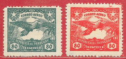 Paraguay PA/AM N°50 & 62 80c Rapace Busard 1931-33 * - Paraguay