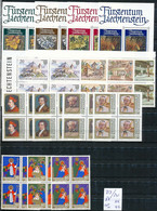 TIMBRE STAMP ZEGEL LOT LIECHTENSTEIN EN BLOC DE 4 SET IN QUATERS 717-731  XX  CÔTE 40  EUROS - Andere & Zonder Classificatie