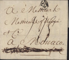 Ile De France Seine Paris Cachet P Dans Triangle Lenain 17a Taxes Manuscrites 9 Et 15 Pour Monaco - 1701-1800: Precursors XVIII