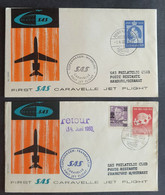 Dänemark Eröffnungsflug SAS KOBENHAVN - Hamburg/Frankfurt 1.4.1960/1.5.1960 - Airmail