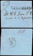 Ultramar - Perú - Prefilatelia - Caxamarca PE 2 - Fragmento Con Marca En Negro + Porteo Manuscrito "2" - ...-1850 Prefilatelia