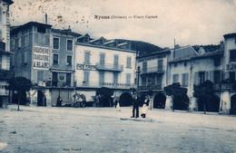 Nyons (Drôme) La Place Carnot, Les Arcades, Commerces - Photo Thiriat - Edition Girard - Carte De 1928 - Nyons