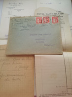 Lettre,  Hôtel Saint-Martin ,  Tulle 1934 Envoyé à Virton - Storia Postale