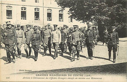 Themes Div-ref LL527-militaires Militaria- Grandes Manoeuvres Du Centre -1908-arrivée A Chateauroux Officiers Etrangers - Manoeuvres
