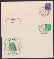 PU 10/2, 11/2 "Lipsia-Briefmarkenschau", 1955, Je Pass. Sst. - Privé Briefomslagen - Gebruikt