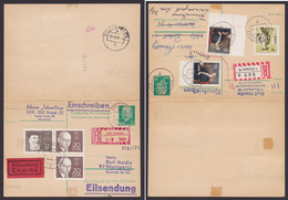 P 77, Kplt. Doppelkerte, R-Eilboten In BRD Und Retour, Zusatzfrankatur - Postcards - Used