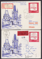 P 99, 2 Karten Als R- Bzw. Eilboten Nach Prag, Ankunft, Retour - Postcards - Used